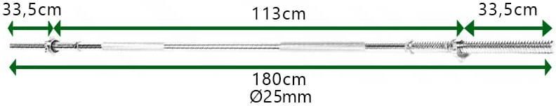 Sport-Blast Gryf Prosty 180cm 25mm - zdjęcie 2 Sport-Blast Gryf Prosty 180cm 25mm