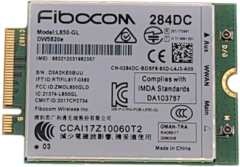 Podzespoły do laptopa DELL MODEM WIRELESS WWAN DW5820E 4G LTE L850GL