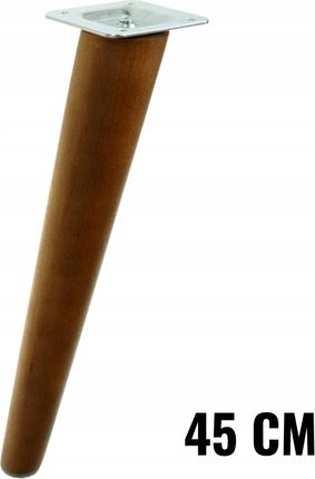 Noga drewniana bukowa orzech skośna zestaw 45 cm (15NS450W)