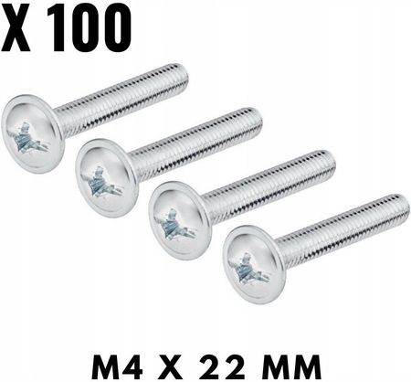 100X wkręty metryczne M4X22 mm do uchwytów Din 967 (413A004022Z)