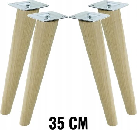 Nogi nóżki drewniane dębowe skośne zestaw 35 cm (15NSD350)