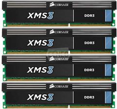 Pamięć RAM Corsair XMS3 4x4GB, 1333MHz DDR3, CL9, with Classic Heat Spreader,for Core i7 (CMX16GX3M4A1333C9)