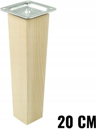 Noga drewniana buk do mebla trapez 20 cm z blachą