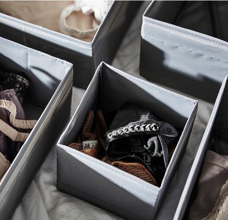 Ikea SKUBB KOMPLET POJEMNIKÓW 6 SZT CIEMNOSZARE (40399998