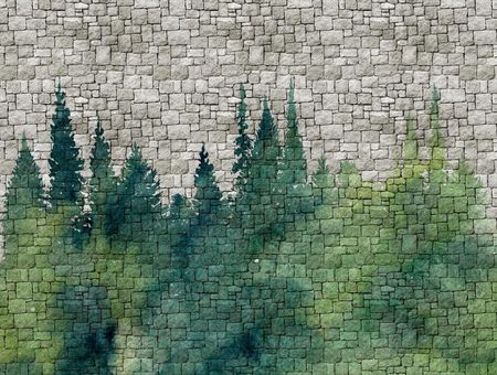 Tapeta Mural Zielony Las Drzewa Jak Malowany