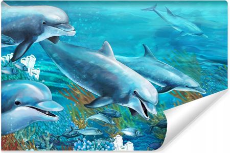 Muralo Fototapeta Dziecięca Delfiny Rafa Koralowa 180X120