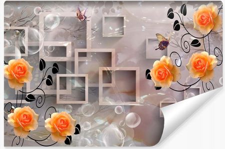 Muralo Fototapeta Abstrakcyjna Kwiaty Motyle 3D 135X90