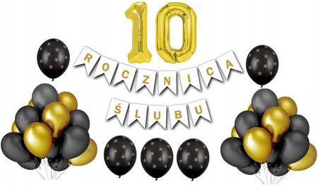 Zestaw Balony Dekoracje 10 Rocznica Ślubu