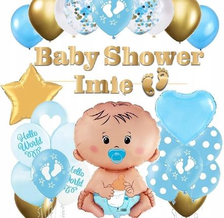 Balony Zestaw Baby Shower Boy Narodziny Roczek Xl