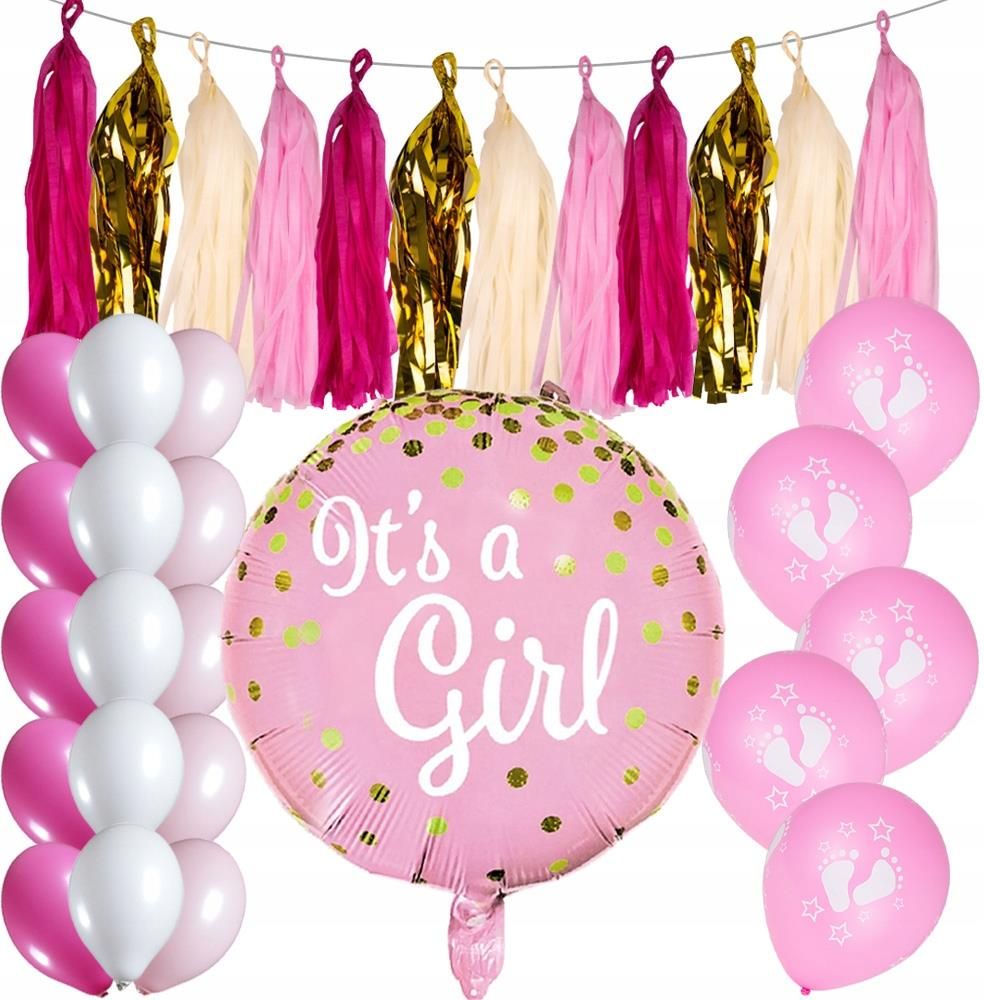 Baby Shower Zestaw Balony Dekoracje Dziewczynka - Ceny i opinie - Ceneo.pl