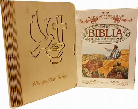 Biblia Prezent Na Chrzest Komunie Pudełko Grawer