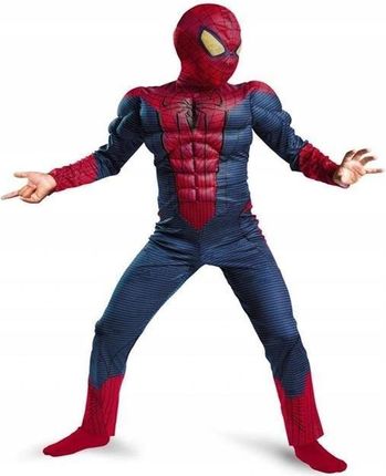 Spiderman Strój Mięśnie Maska Przebranie 122 128