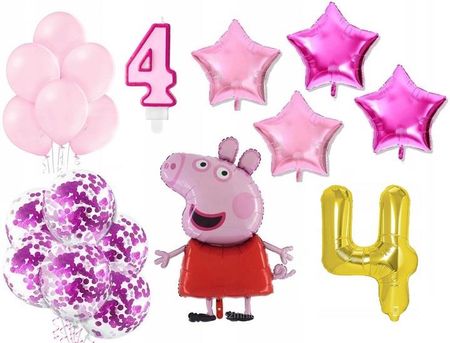 Zestaw Balonów Na 4 Czwarte Urodziny Świnka Peppa