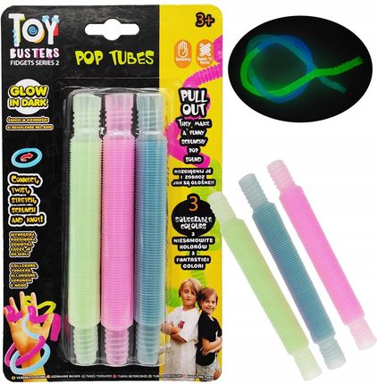 Branded Toys Rurki Pop Tube Rury Tuby Sensoryczne 3Sztuki Glow Bra7555251