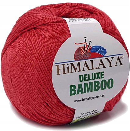 Himalaya Bamboo Włóczka Bambus Bawełna 100G Kol Czerwień 10 12410