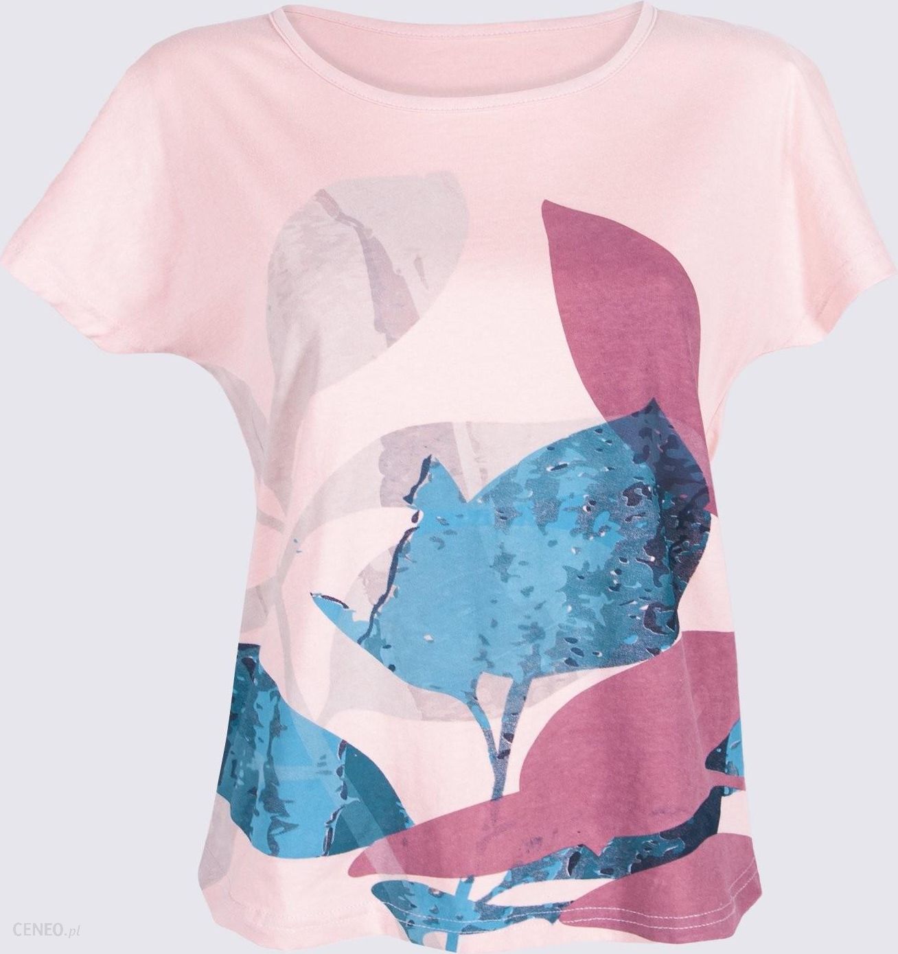 Koszulka damska t-shirt bawełniany liście : Rozmiar - XL