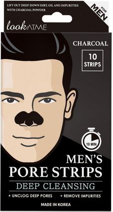 Look At Me Men's Pore Strips Charcoal - Oczyszczające paski na nos dla mężczyzn