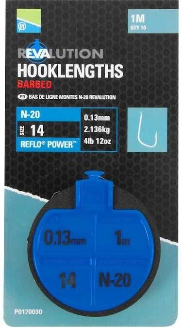 PRESTON BAS DE LIGNE REVALUTION N30 HOOKLENGTHS 1M PRESTON