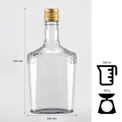 SUPERBUTELKI.PL Botellas de cristal 500 ml – botellas de vino vacías 5  unidades – Botella de cristal con corcho – Botella de cristal Icona –  Botellas para rellenar : : Hogar y cocina