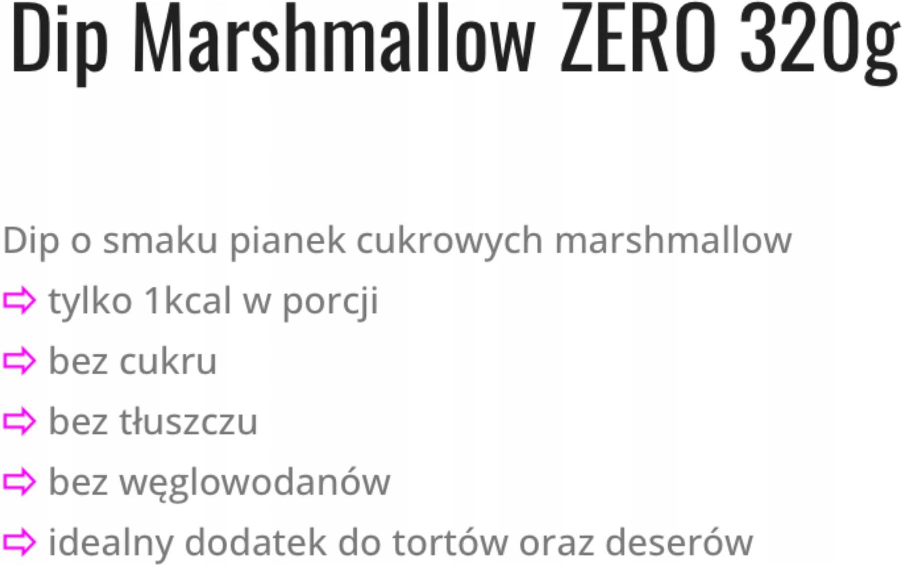 Dip Marshmallow Zero 340g Bez Tłuszczu,Cukru,1Kcal Ceny i opinie Ceneo.pl