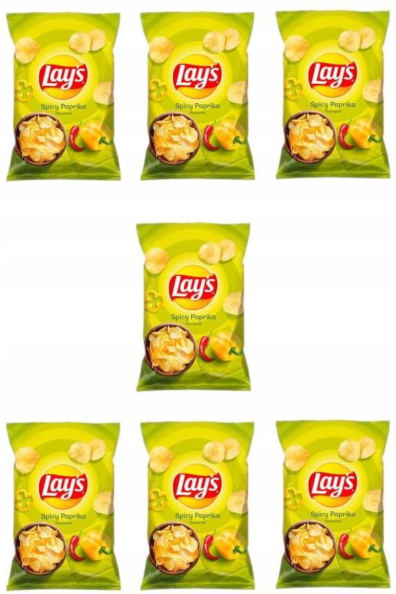 Lays Chipsy Spicy Paprika Ostra Papryka 7 x 140g Ceny i opinie Ceneo.pl