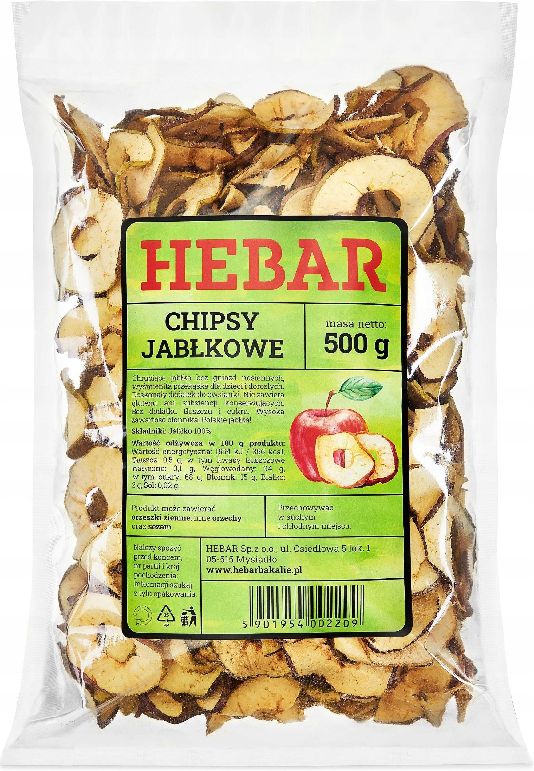 Hebar Chipsy Jabłkowe 500g Ceny i opinie Ceneo.pl