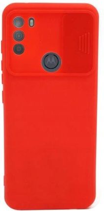 Etui Silicone Lens do Motorola Moto G50 5G czerwon
