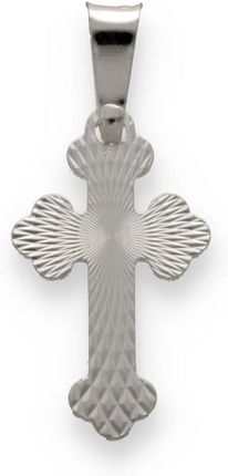 Srebrny krzyżyk diamentowany z jasnego srebra - pr. 925