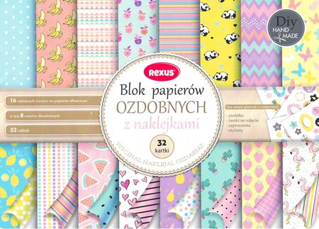 Beniamin Papier Ozdobny Kolorowy A4 Blok Z Naklejkami 32 Ka (5904441100648)