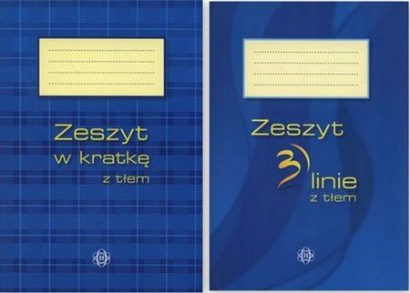 Harmonia Zeszyt 3 Linie Z Tłem Niebieski+Zeszyt W Kratkę (5907377430438)