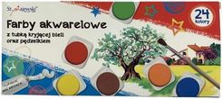 Zdjęcie St. Majewski Farby Akwarelowe 24 Kolor Kryjąca Biała Pędzelek (5903235711633) - Opalenica