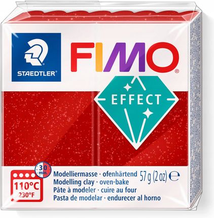 Staedtler Fimo Modelina Effect Czerwony Brokatowy 57G Kostka (8020)