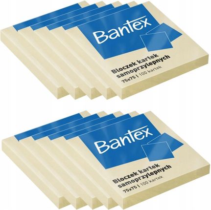 Notes samoprzylepny 75x75 100k żółty 10 szt Bantex