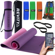 Zdjęcie Revity Mata Do Jogi 183 Cm X 61 6mm + Flex Bands Purpurowy Różowy - Przemków