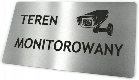 Tabliczka Nierdzewna - Teren Monitorowany 22X12cm