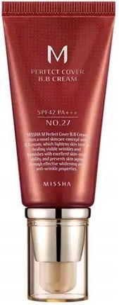 Missha M Perfect Cover Bb Cream Spf42/Pa+++ Krem Chroniący Przed Promieniami Uv (No.27 Kolor Honey Beige) 50 Ml