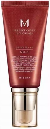 Missha M Perfect Cover Bb Cream Spf42/Pa+++ Krem Chroniący Przed Promieniami Uv (No.21 Kolor Light Beige) 50 Ml