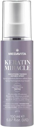 MEDAVITA Keratin Miracle Smoothing Thermo Defence Spray 150ml - Spray wygładzający, chroniący przed wysoką temperaturą