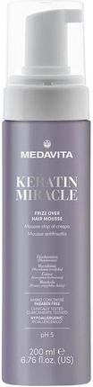 MEDAVITA Keratin Miracle Frizz Over Hair Mousse Pianka Wygładzająca I Zapobiegająca Puszeniu 200ml