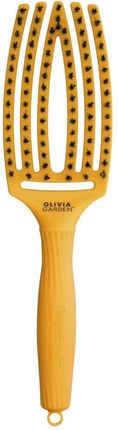 OLIVIA GARDEN Fingerbrush Bloom Sunflower - Żółta szczotka do rozczesywania i masażu z włosiem dzika