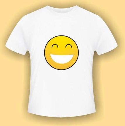Buźka wzór 01 - biała koszulka bawełniana (t-shirt) z kolorowym nadrukiem