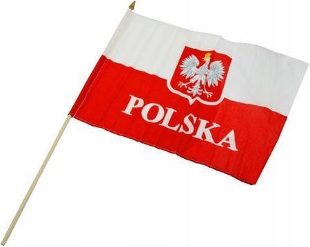 Flaga Polska 30X40 Cm Z Uchwytem Drewnianym