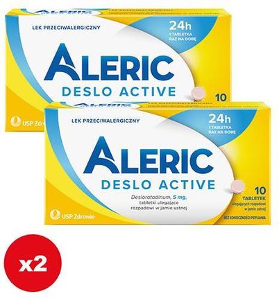 Aleric Deslo Active 5mg 2x10 tabletek, na alergię i katar sienny