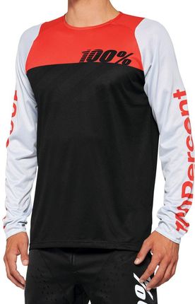 100% Koszulka Męska R-Core Jersey Długi Rękaw 2022 R.S Black Racer Red