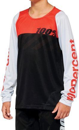 100% Koszulka Juniorska R-Core Youth Jersey Długi Rękaw 2022 R.M Black Racer Red