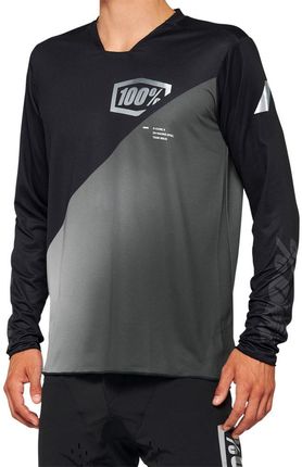 100% Koszulka Męska R-Core X Jersey Długi Rękaw 2022 R.S Black Grey
