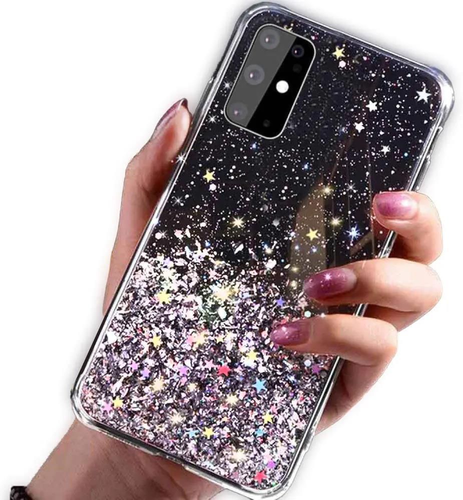 Etui Xiaomi Redmi Note 11 4g 11s Brokat Cekiny Glue Glitter Case Czarne Etui Na Telefon 1295