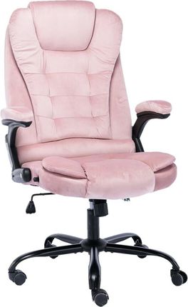 Krzesło biurowe, różowe, tapicerowane aksamitem