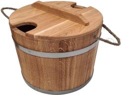 Zdjęcie Wiadro beczka drewniana dębowa na witki do sauny 25l - Bochnia
