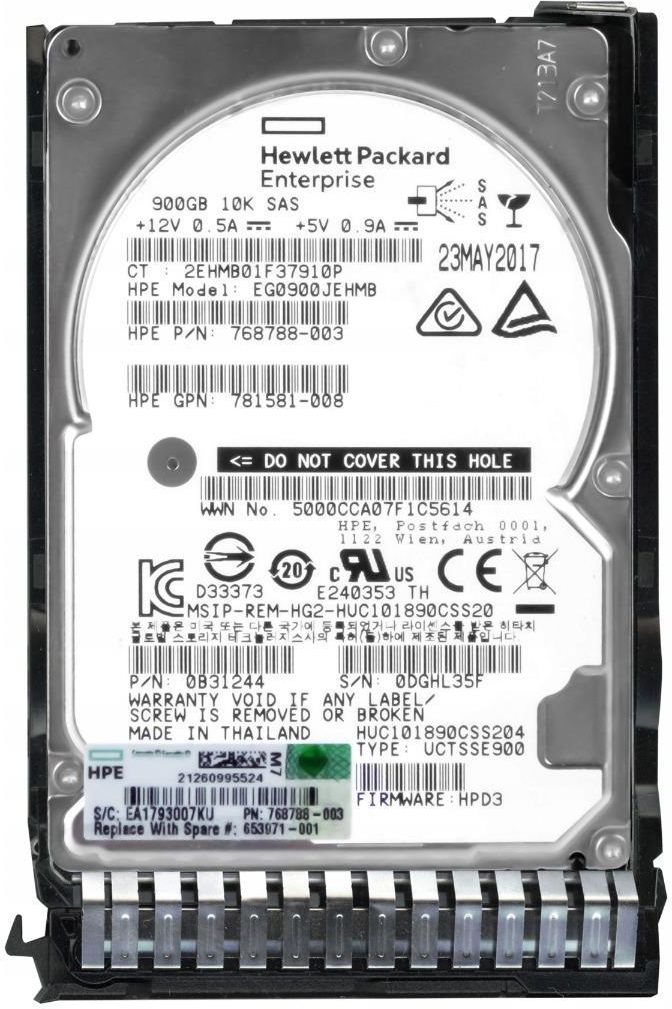 HP 768788-003 900GB 10K SFF Enterprise 12G Smart hard disk drive